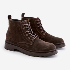Botas masculinas com isolamento de camurça e zíper Big Star OO174229 marrom 1