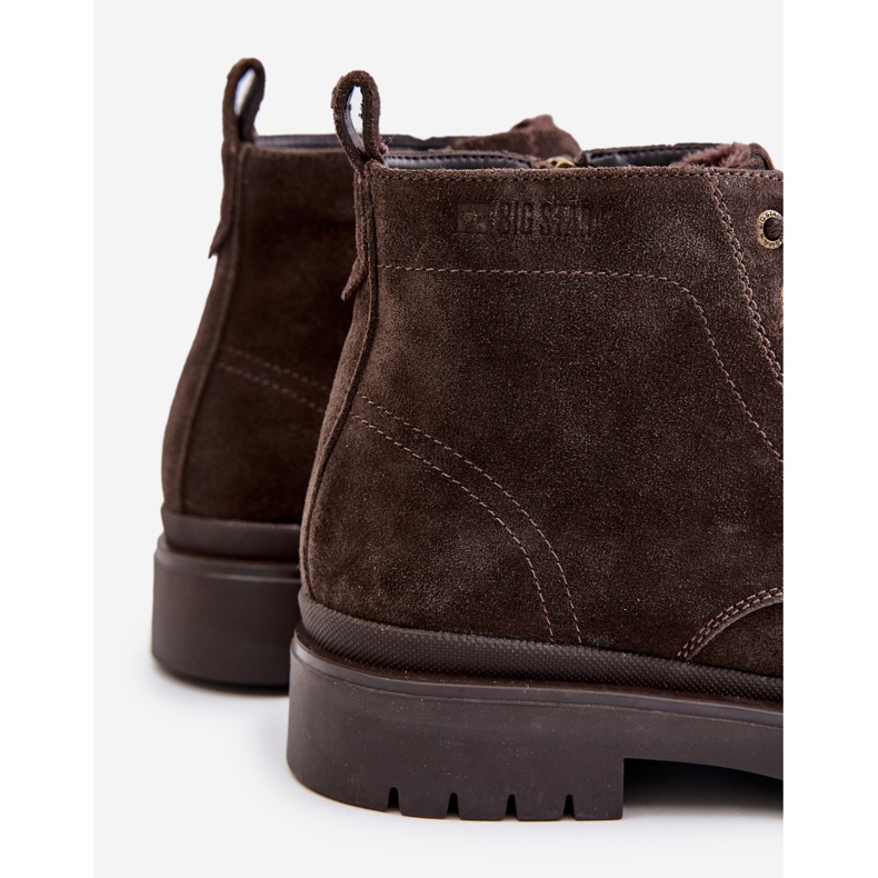 Botas masculinas com isolamento de camurça e zíper Big Star OO174229 marrom castanho 2