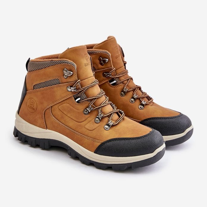 Botas de caminhada isoladas masculinas McBraun Camel castanho 1 Botas de caminhada isoladas masculinas McBraun Camel castanho 1