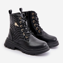 Botins infantis isolados com zíper em couro ecológico, Preto Liotira 1