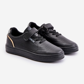 Tênis infantil em couro ecológico com velcro Big Star OO374004 preto 1