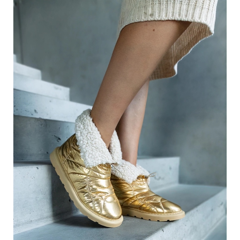 Botas de neve com isolamento dourado Caellita e punho 1 Botas de neve com isolamento dourado Caellita e punho 1