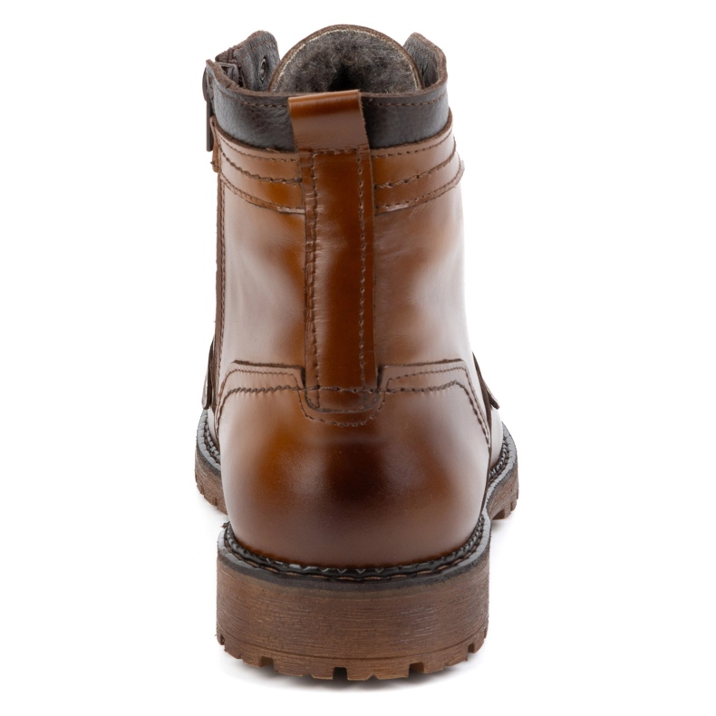Olivier Botas masculinas de inverno com isolamento de couro 603KZ marrom castanho 1