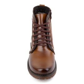 Olivier Botas masculinas de inverno com isolamento de couro 603KZ marrom castanho 2