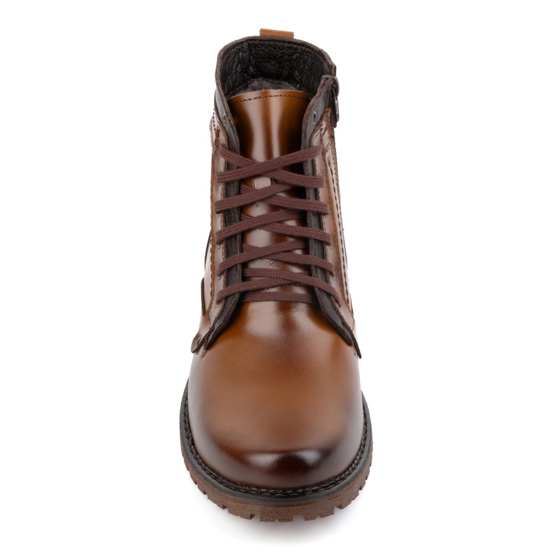 Olivier Botas masculinas de inverno com isolamento de couro 603KZ marrom castanho 2