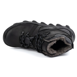 Olivier Botas masculinas de inverno com isolamento de couro 151KZ, pretas preto 2