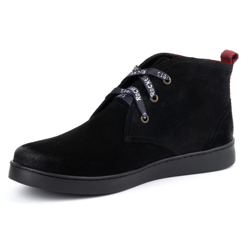 Botas masculinas Chukka de couro, isoladas KAMPOL 110/35 pretas preto 1