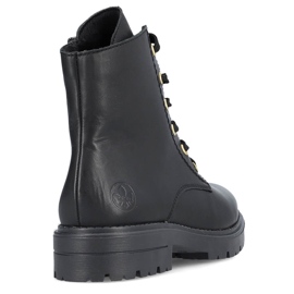 Botas pretas isoladas femininas confortáveis ​​de couro Rieker Z2841-00 preto 1