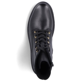 Botas pretas isoladas femininas confortáveis ​​de couro Rieker Z2841-00 preto 2