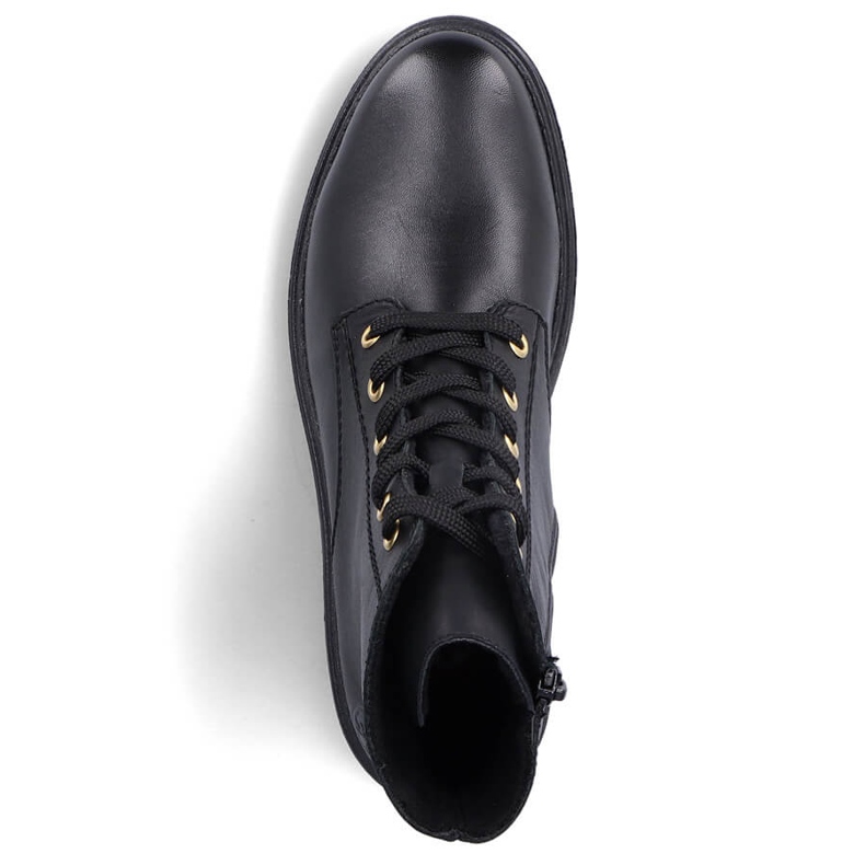 Botas pretas isoladas femininas confortáveis ​​de couro Rieker Z2841-00 preto 2