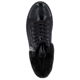 Botas femininas impermeáveis ​​pretas de cunha Rieker N2505-00 preto 2