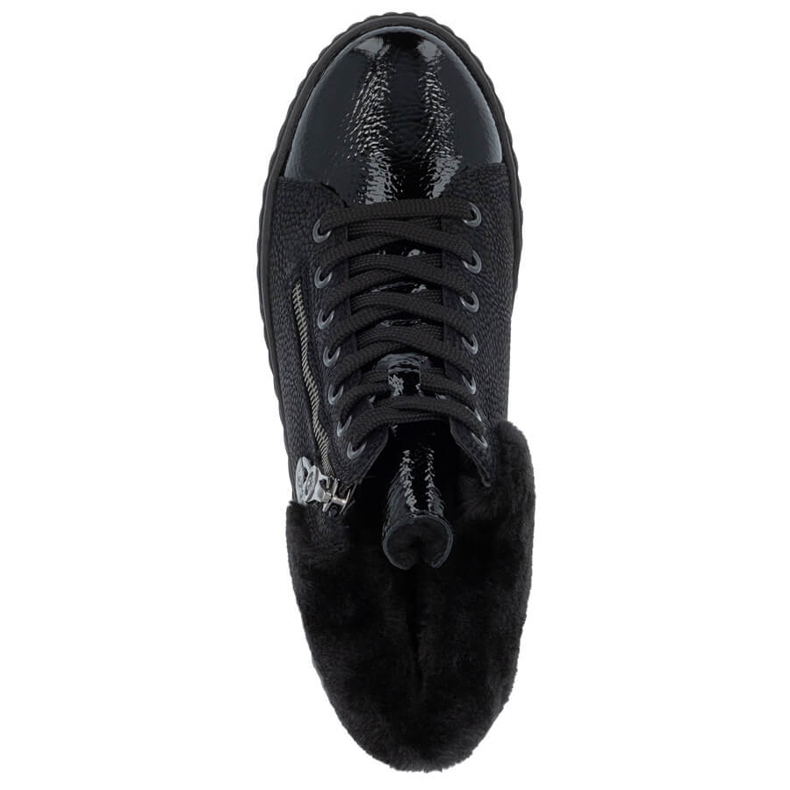 Botas femininas impermeáveis ​​pretas de cunha Rieker N2505-00 preto 2