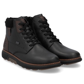Botins masculinos impermeáveis ​​de couro com isolamento, pretos Rieker B3343-00 1
