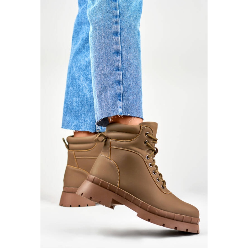 Botas femininas, levemente isoladas, marrons, 8538A-KH bege 2