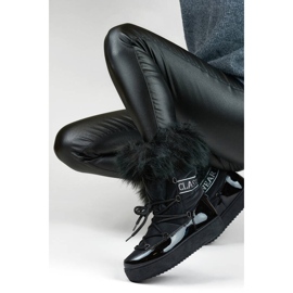 Botas femininas de neve com pele, pretas 5705-1B preto 2