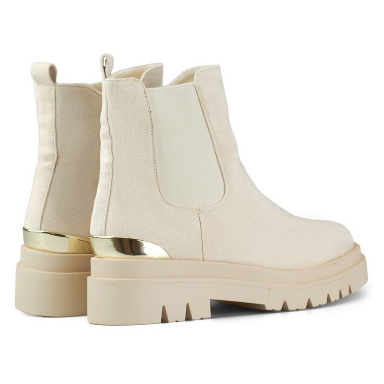 Botas femininas de camurça Chelsea, bege XJ-351BE 1