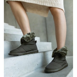 Botas de neve com isolamento verde e gola da Edidda 1