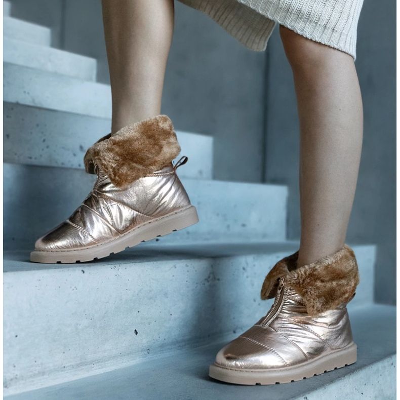 Botas de neve com isolamento dourado Edidda e gola 1