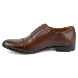 Olivier Sapatos formais masculinos de couro, elegantes com cadarço 290LU, marrom castanho 1