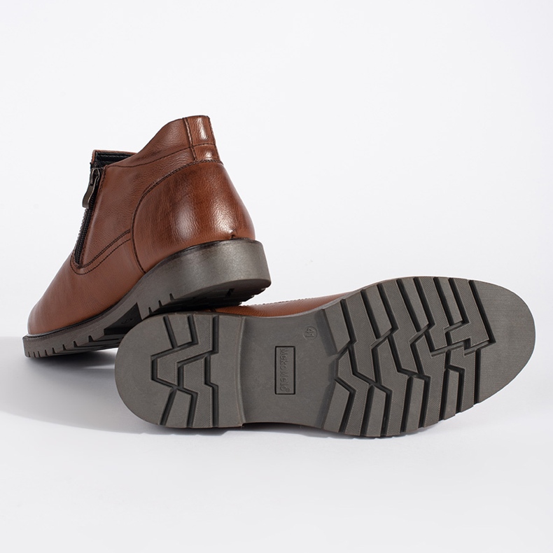 Botas de inverno masculinas marrons, isoladas marrom 1