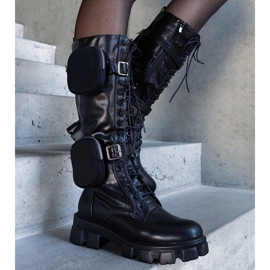 Botas altas pretas com saqueta Peralta preto 2
