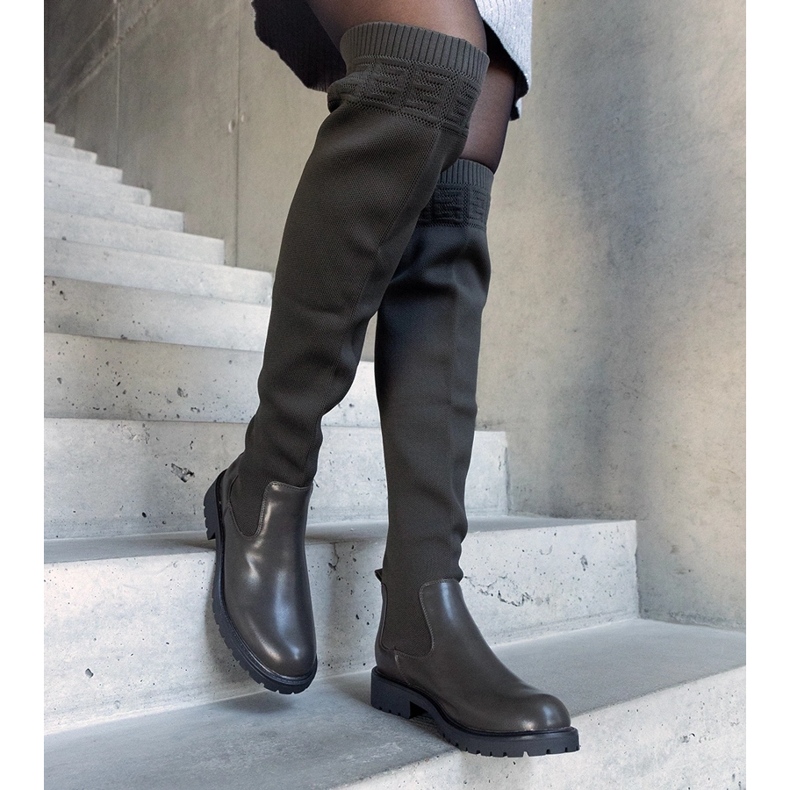 Botas longas verdes com parte superior flexível da Juanra 2