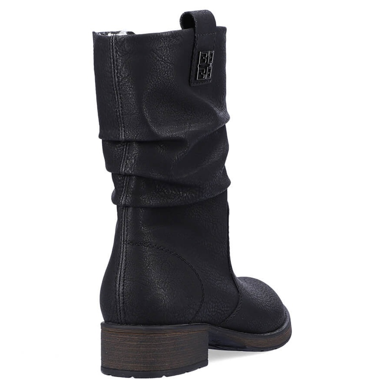 Botas femininas pretas isoladas com lã Rieker Z9583 preto 1