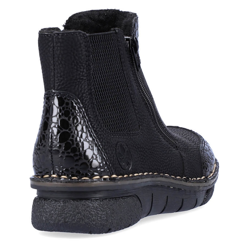 Botas femininas confortáveis ​​com isolamento preto Rieker 73355-00 1