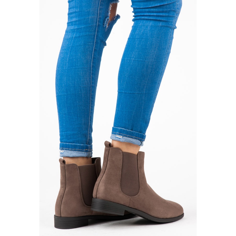 Juliet Botas chelsea confortáveis castanho 1