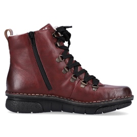 Botas femininas confortáveis, marrom Rieker 73356-35 vermelho 1