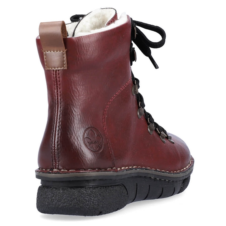 Botas femininas confortáveis, marrom Rieker 73356-35 vermelho 2