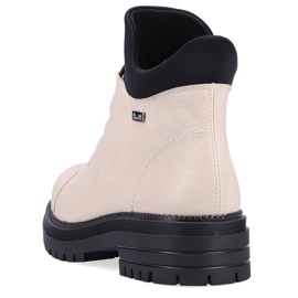 Botas femininas com isolamento bege impermeável e confortável Rieker Y3163-60 1