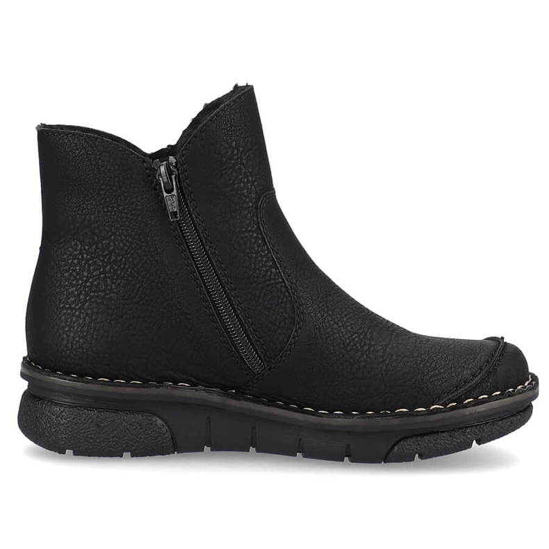 Botas femininas confortáveis com isolamento preto Rieker 73357-00 1