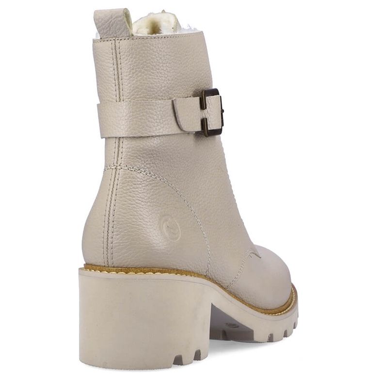 Botas confortáveis de couro com salto alto e isolamento, bege Remonte D0A74-60 1 Botas confortáveis de couro com salto alto e isolamento, bege Remonte D0A74-60 1