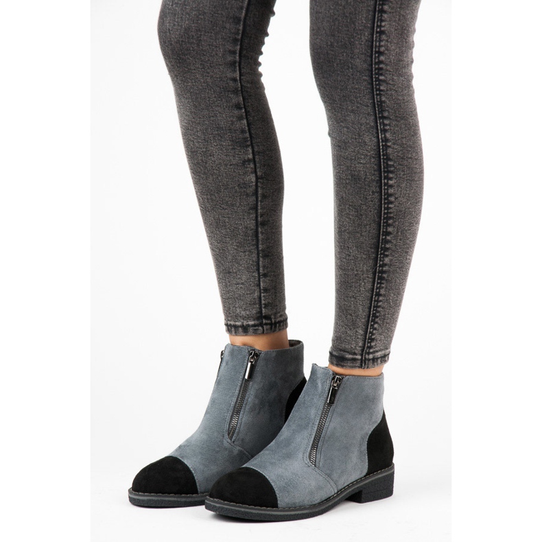 Vices Botins de camurça para o outono cinza 1