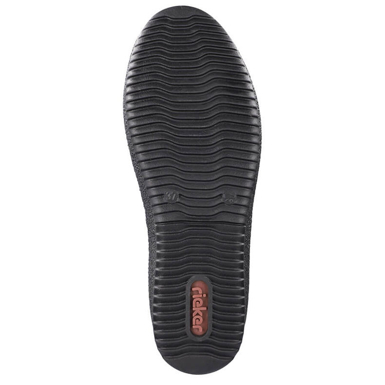 Botas de neve impermeáveis ​​de couro isoladas com lã de ovelha Rieker preto 2