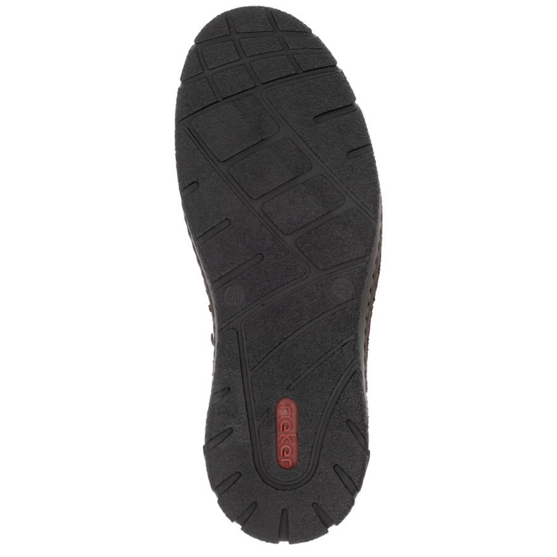 Botas masculinas impermeáveis ​​de couro marrons com isolamento Rieker B0392-25 castanho 1