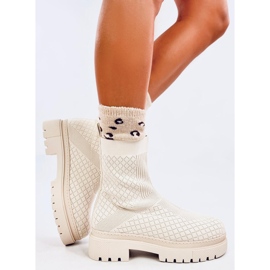 Botas tipo meia com padrão Rueda Beige bege 1 Botas tipo meia com padrão Rueda Beige bege 1