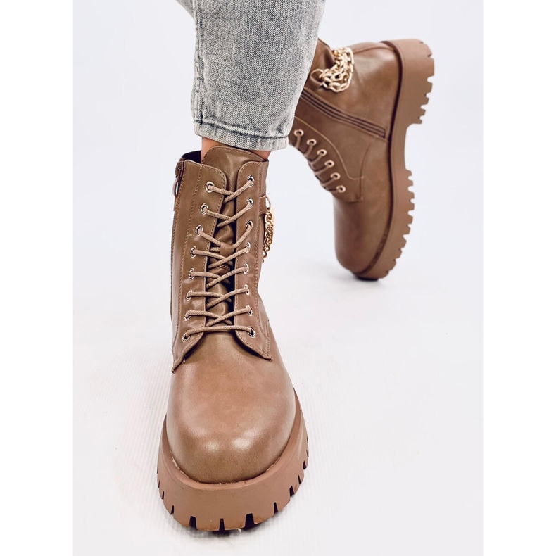 Botas botas com correntes Tokio Khaki castanho 1