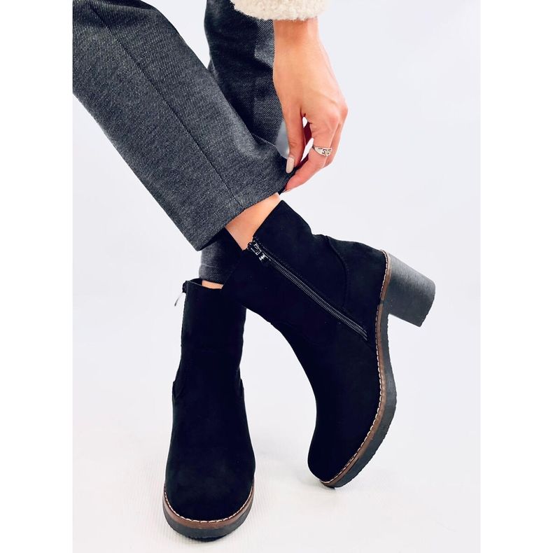 Botas de salto de borracha pretas Linzi preto 1