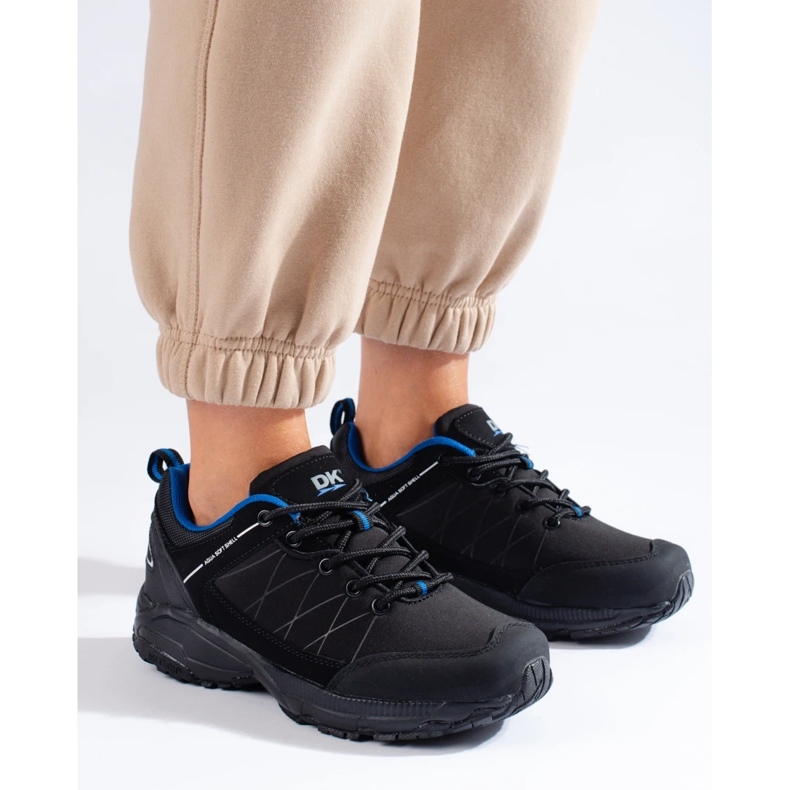Tênis de trekking feminino DK impermeável, preto e azul 2