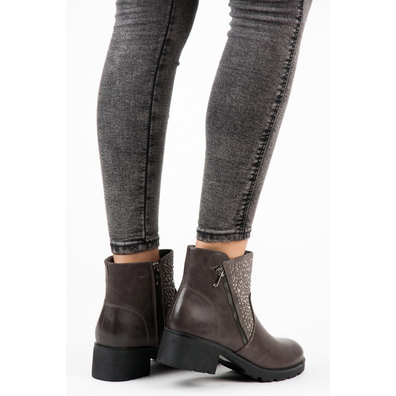 Vices Botins casuais com fecho de correr cinza 2