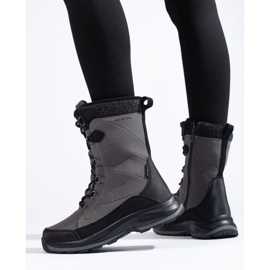 Tênis de trekking feminino com cadarço DK à prova d'água cinza 2