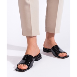 Goodin Mulas pretas clássicas de salto alto para mulher preto 1