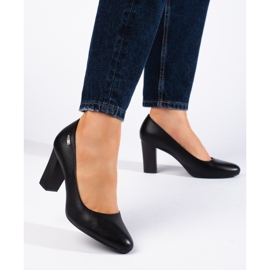 Sapatos de salto alto femininos negros de Sergio Leone preto 1