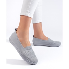 Slip-on feminino em tecido cinza 1