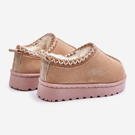 Botas infantis de neve com plataforma, forradas com pele, Bege Vilabria 2