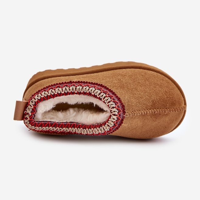 Botas de neve com plataforma infantil isoladas com pele de camelo Vilabria marrom 2