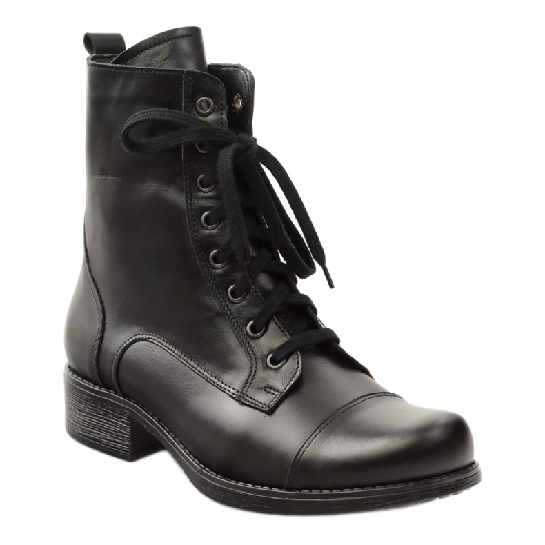 Botas de couro com zíper Angello 2060 preto 1