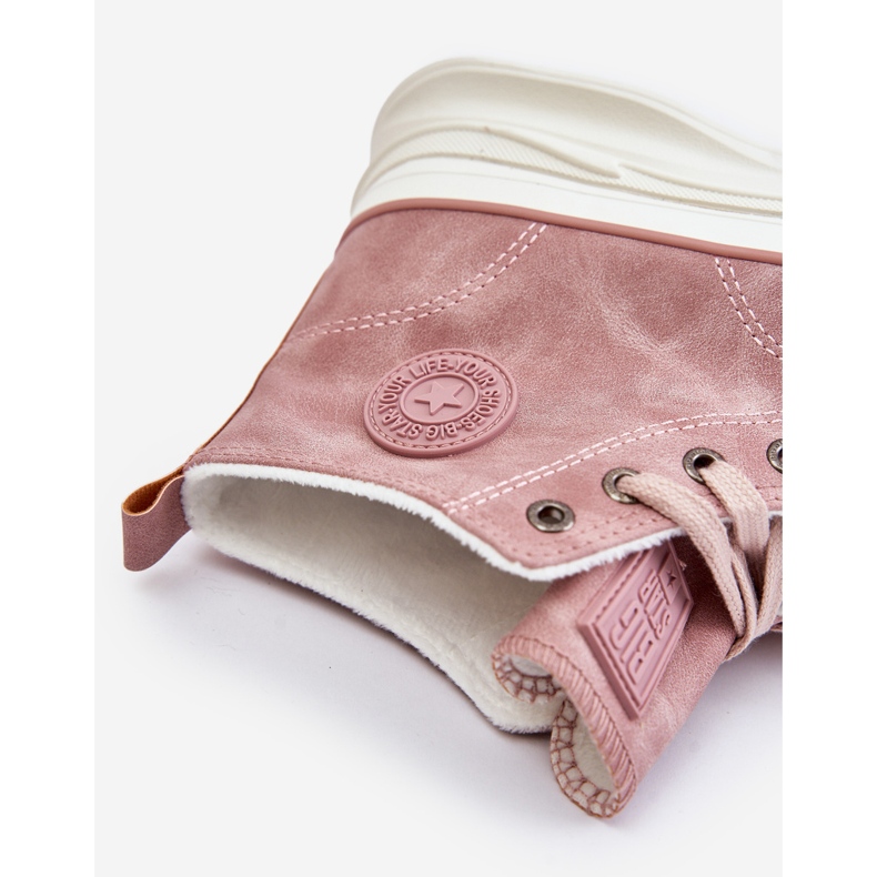 Tênis feminino isolado na plataforma Big Star OO274071 rosa 1